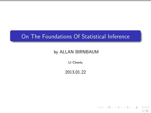Reading Birnbaum's (1962) paper, by Li Chenlu