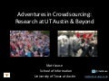 Adventures in Crowdsourcing: Research at UT Austin & Beyond