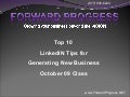 Linked In Top 10 Tips For Generating New Business 100109