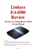 Linksys EA4500 Review – An Easy To Setup Router With A Long Range