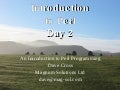 Introduction to Perl - Day 2