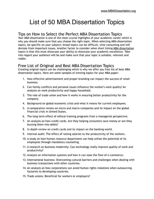 Case study for dissertation