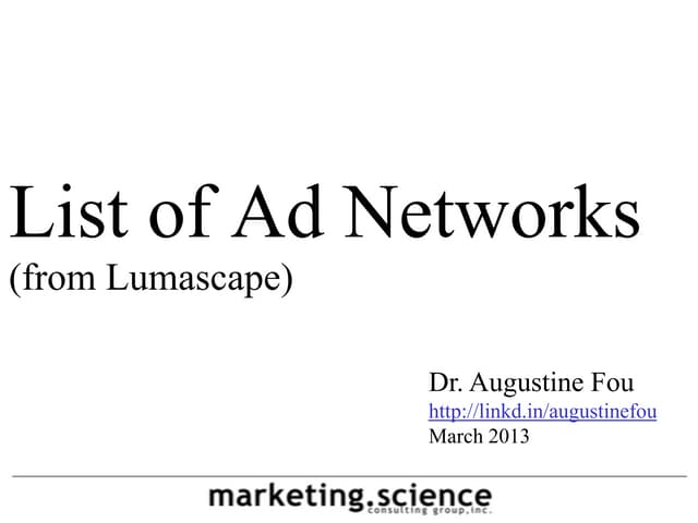 List of Ad Networks Lumascape Augus...