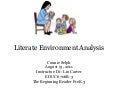 Literate environment analysis