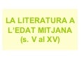 Literatura Medieval I