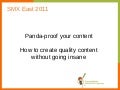 How to Panda-proof your SEO content
