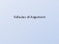 Fallacies of Argumentation