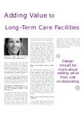 Adding Value to Long-Term Care Facilities - Lisa M. Cini, Mosaic Design Studio