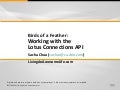 Lotusphere BoF - Working with the Lotus Connections API