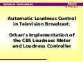 Loudness presentation by Orban