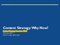 Content Strategy: Why Now?