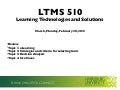 LTMS 510: Learning Technologies & Solutions - Class 6