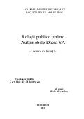 Lucrare de licenta  - Relaţii publice online automobile dacia sa