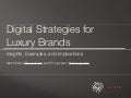 Digital Strategies for Luxury Brands