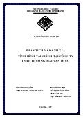 PHÂN TÍCH VÀ ĐÁNH GIÁ  TÌNH HÌNH TÀI CHÍNH T ẠI CÔNG TY TNHH THƯƠNG MẠI VẠN PHÚC