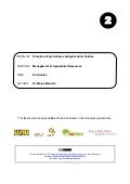 Farmer's Agribusiness Training Course: Module 1 - Structure of Agriculture and Agricultural Policies. Lesson 2: Management of Agricultural Resources