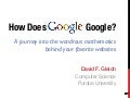 How does Google Google: A journey into the wondrous mathematics behind your favorite websites