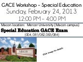 Macon, GA - GACE Workshop - Sun 2/24