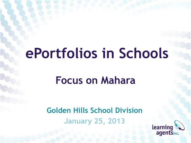 Mahara 4 Schools updated GHSD