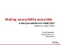 Making accessibility accessible
