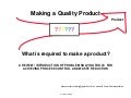 Making A Quality Product