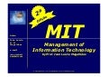Management of Information Technology - MIT - Introdução