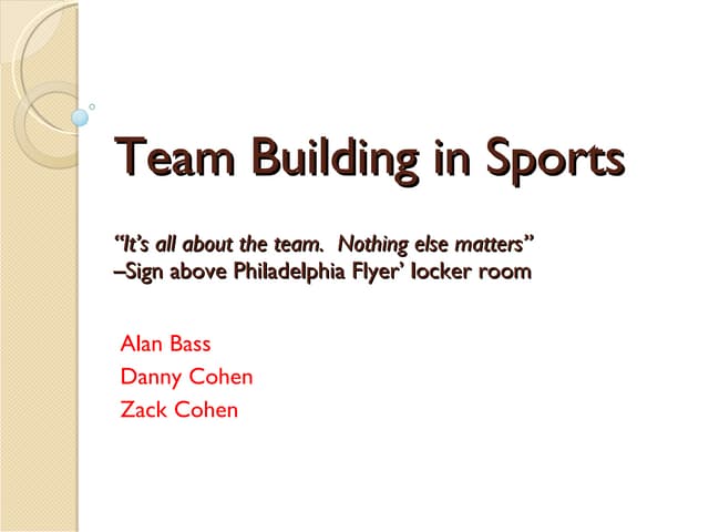 Team Building in Sports