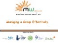 Managing a group effectively
