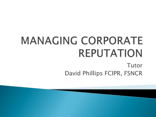 Managing Corporate Reputation Cim P...