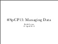 Managing Data