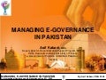 Managing E Governance In Pakistan