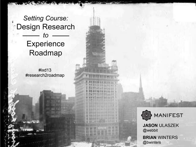Setting Course: Design Research to Experience Roadmap