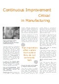 Continuous Improvement Critical in Manufacturing - Mark Fendley, BMW Manufacturing Co.
