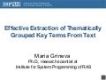 Effective Extraction of Thematically Grouped Key Terms From Text