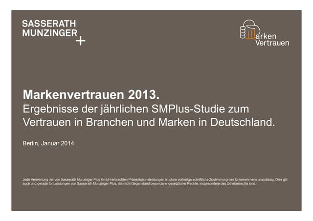 Markenvertrauen 2013 SM+ 