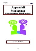 Appunti di Marketing: comportamento consumatore