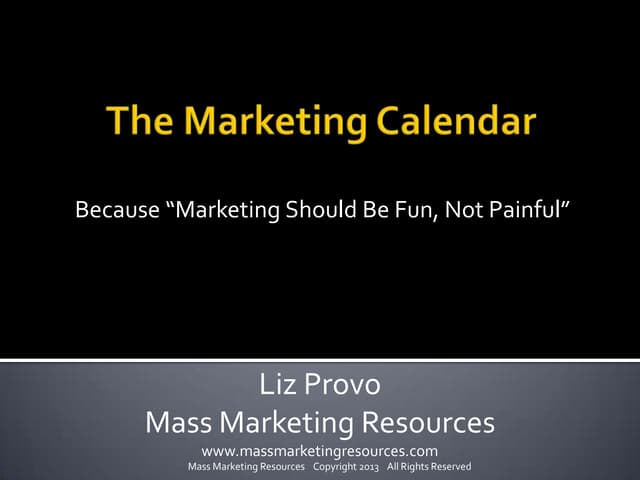 Marketing calendar