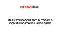 Marketing Content In Todays Communications Landscape