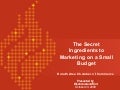 The Secret Ingredients to Marketing on a Small Budget