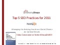 MarketingSherpa's Top 5 SEO Practices for 2011