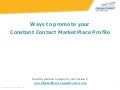 Promoting Your MarketPlace Profile