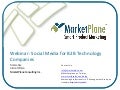 Social Media for B2B Technology Companies - A MarketPlane presentation