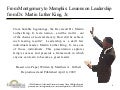 From Montgomery to Memphis: Lessons on Leadership from Dr. Martin Luther King, Jr.