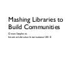 Mashing libraries to build communities