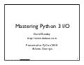 Mastering Python 3 I/O