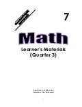 K to 12 - Grade 8 Math Learner Module