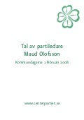Maud Olofsson Tal Kommundagarna 2008