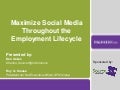 Maximize Social Media Throughout The Employment Lifecycle