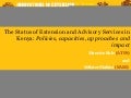 Kenya – The status of extension and advisory services in Kenya: a case study of policies, capacities, approaches and impact 