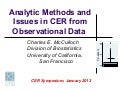 Analytic Methods and Issues in CER from Observational Data
